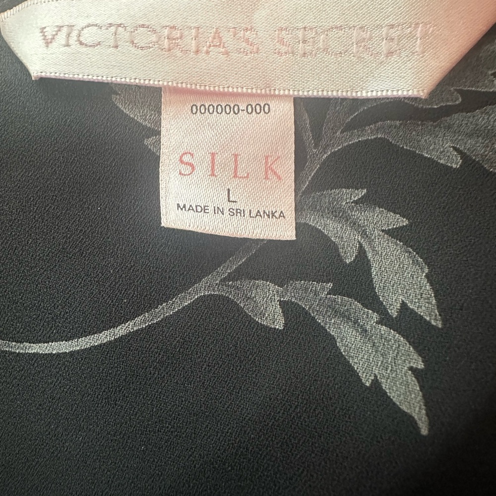 Vintage Victorias Secret Silk Maxi Slip Dress Y2K Leaf Print Sheer Long - Picture 11 of 13